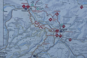 Itineriario delle truppe Austro-ungariche e Tedesche partite da Tolmino per la presa di Caporetto (Kobarid)