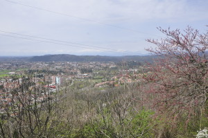 Panorama dal Monte San Marco di Gorizia con sullo sfondo il Monte Calvario